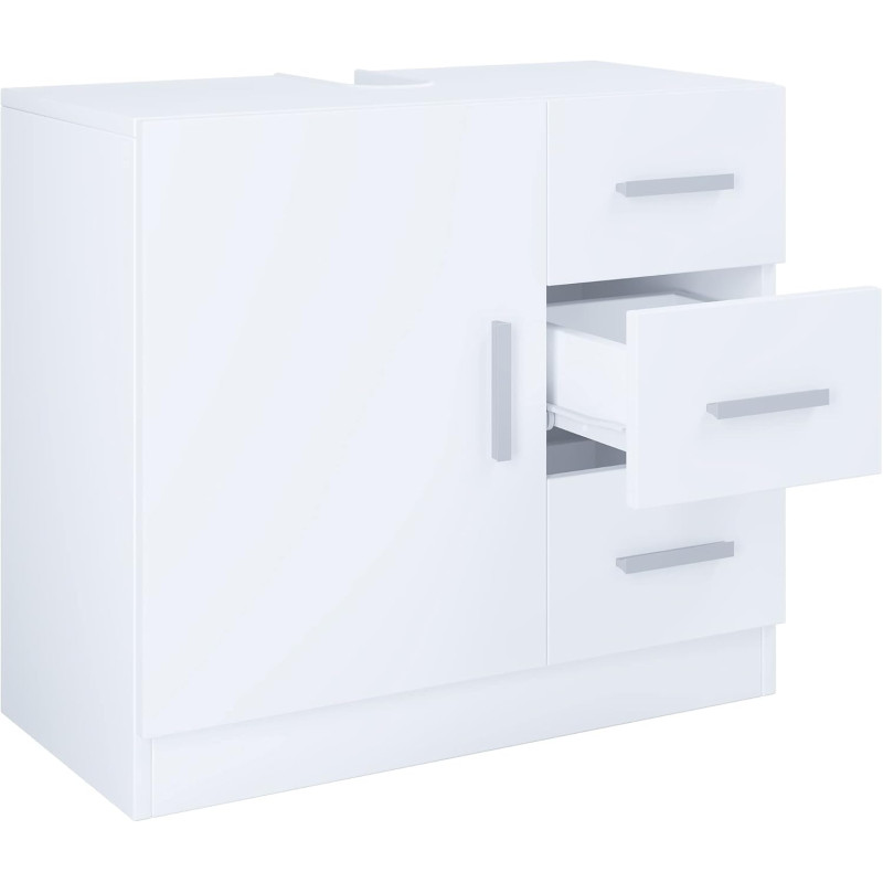 VCM vannas istabas izlietnes skapītis “Zalo XL” ar atvilktnēm, balts.