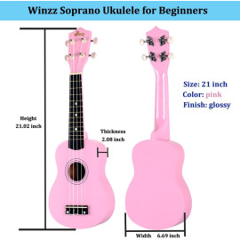Winzz soprāna ukulele iesācējiem.