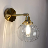 “YCLED” vintage stila sienas lampa ar apaļu stikla kupolu - Ø13 cm. 