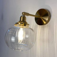 “YCLED” vintage stila sienas lampa ar apaļu stikla kupolu - Ø13 cm. 