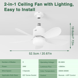“Sanweyter” griestu ventilators ar apgaismojumu un tālvadības pulti.