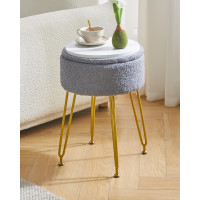 IBUYKE Teddy samta uzglabāšanas pufs ar vāku.