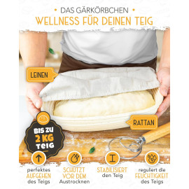 “KRUSTENZAUBER” 40 cm čuguna maizes cepšanas forma ar vāku un raudzēšanas grozu. 