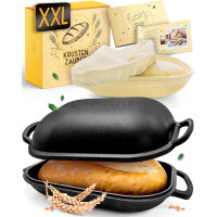 “KRUSTENZAUBER” 40 cm čuguna maizes cepšanas forma ar vāku un raudzēšanas grozu. 