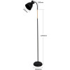 Melna, retro stila stāvlampa E27 ligzda, maks. 60 W.
