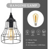 JHY DESIGN bateriju lampa ar metāla režģa korpusu – melna, ģeometriska dizaina.