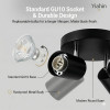 Melna LED griestu lampa ar 3 grozāmiem prožektoriem.