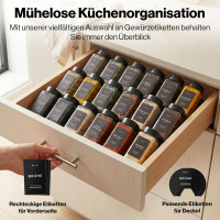 EDELHAUS garšvielu burciņas, 12 × 200 ml, kvadrātveida, ar regulējamiem vāciņiem.