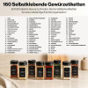 EDELHAUS garšvielu burciņas, 12 × 200 ml, kvadrātveida, ar regulējamiem vāciņiem.