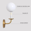 Generic sienas lampa ar stikla kupolu (G9 LED).