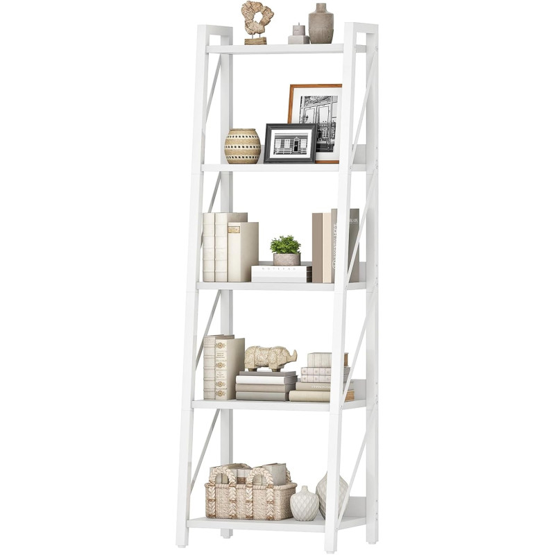 HOOBRO 5 līmeņu trapecveida grāmatu plaukts.