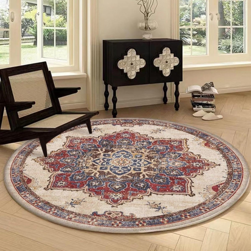 Decor Retro Bohemian apaļš, mīksts paklājs, 120x120 cm.