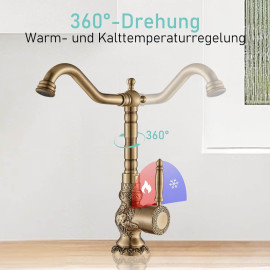 Suguword antīka stila misiņa jaucējkrāns.