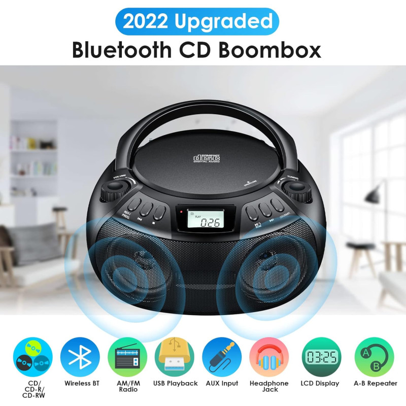 Gueray Boombox CD atskaņotājs.