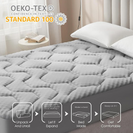 EHEYCIGA virsmatracis 90x200 cm Memory putu, pelēks.