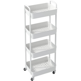 Sywhitta 4 pakāpju plastmasas saimniecības ratiņi ar rokturi.