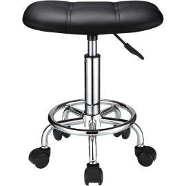 Kvadrātveida krēsls ar regulējamu augstumu, grozāms, melns.