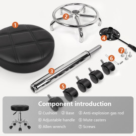 KKTONER apaļš, mākslīgās ādas krēsls.