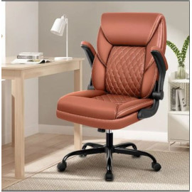 Brūns mākslīgās ādas biroja galda krēsls, DC8802.