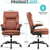 Brūns mākslīgās ādas biroja galda krēsls, DC8802.