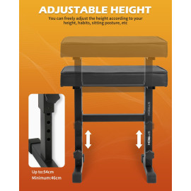 STRICH regulējams klavieru sols SPB-M50 (PU āda), melns.