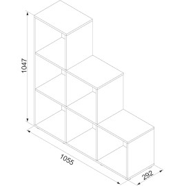 VCM “Nitas” kāpņu veida plaukts ar 2 uzglabāšanas kastēm.