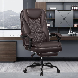 DoChair ergonomisks biroja krēsls ar kāju balstu – Mocha krāsā (līdz 150 kg).