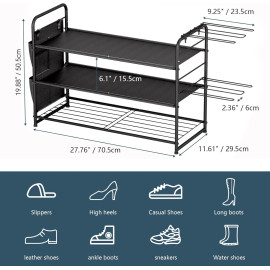 Metāla apavu organizators.