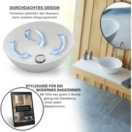 VMbathrooms Premium apaļa izlietne Lotus efekta.