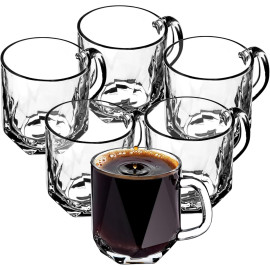 KADAX stikla krūzes ar rokturi Frida, 300 ml, 6 gab., karstajiem un aukstajiem dzērieniem.