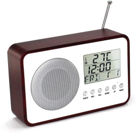 FISHTEC ® Woodstock radio ar modinātājpulksteni.