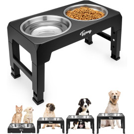 “Toozey” augstumā regulējams suņu barojamo bļodu statīvs.