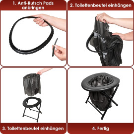 Weidebach® izturīga, viegla kempinga tualete.