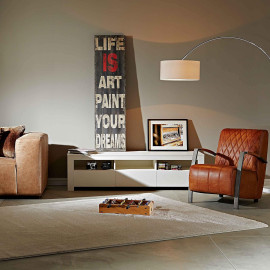 BUTLERS izvelkams loka formas gaismeklis ar marmora pamatni un tekstila abažūru, 180–200 cm.