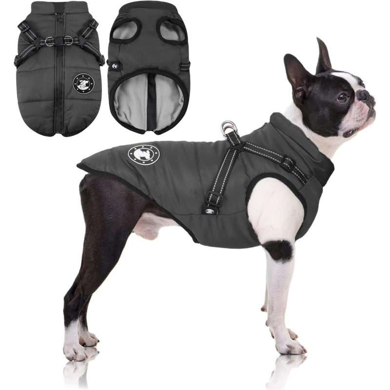 LUOWAN ūdensnecaurlaidīgs suņu mētelītis ar iejūgu.