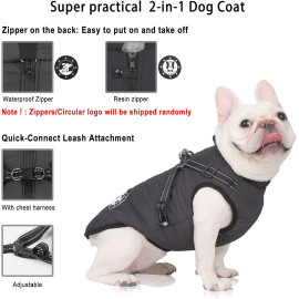 LUOWAN ūdensnecaurlaidīgs suņu mētelītis ar iejūgu.