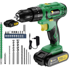 Conentool bezvadu skrūvgriezis 21 V, bezvadu urbjmašīnas komplekts.