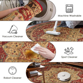 Vintage Boho apaļš paklājs 140 cm.