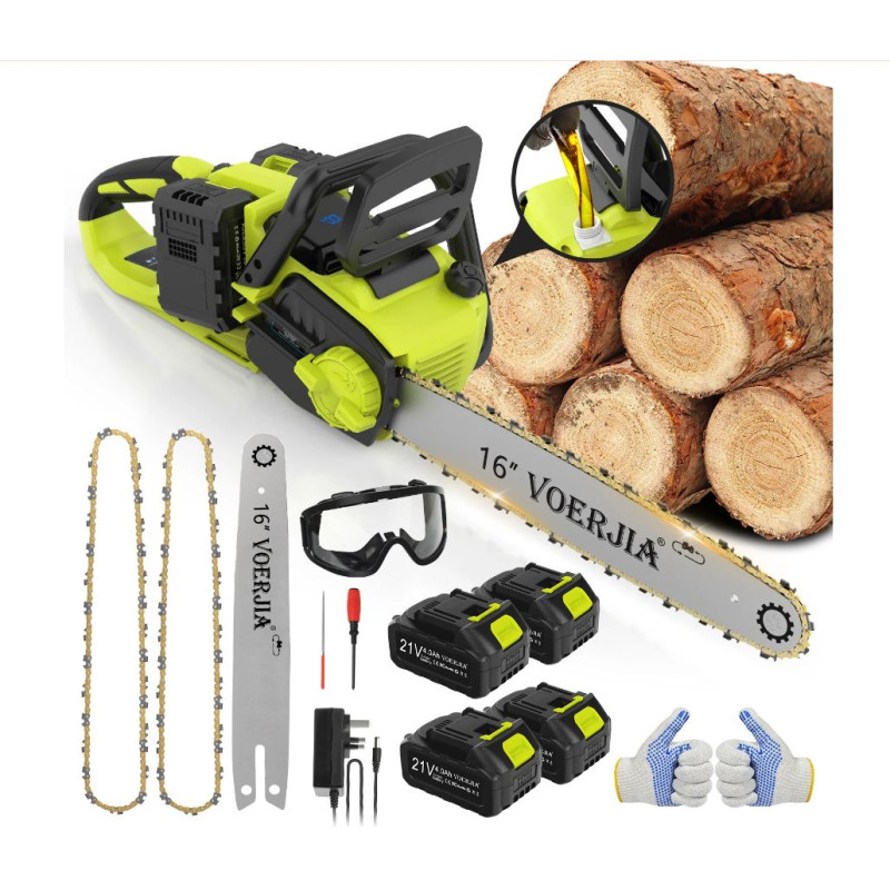 “VOERJIA” 16 collu bezvada motorzāģis.