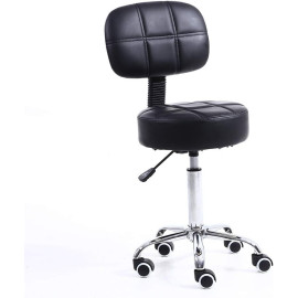 KKTONER apaļš krēsls uz riteņiem ar atzveltni.