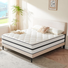 Sleremind matracis 180 x 200 cm, kabatu atsperu sistēma (augstums 22 cm), 7 zonu ortopēdiskais matracis ar komfortablām putām, audums ar mīkstu virsmu, vidēja cietība (H3).