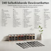 EDELHAUS kvadrātveida garšvielu burciņu komplekts ar nerūsējošā tērauda vāku (24 x 120 ml).