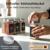 EDELHAUS kvadrātveida garšvielu burciņu komplekts ar nerūsējošā tērauda vāku (24 x 120 ml).