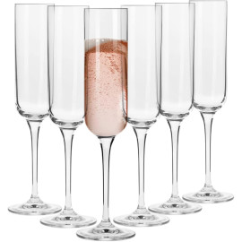 “Krosno” 6 gb. šampanieša glāžu komplekts.