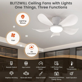 Griestu ventilators ar LED apgaismojumu, Ø 66 cm, ar lietotnes un pults vadību.