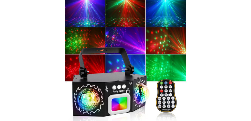 Disko gaisma ar divām disko bumbiņām.