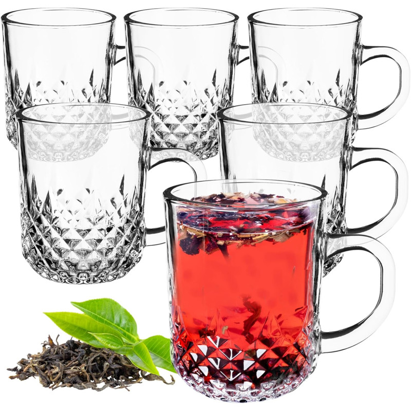 KADAX tējas glāzes ar rokturiem, 230 ml, 6 gab.