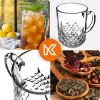 KADAX tējas glāzes ar rokturiem, 230 ml, 6 gab.