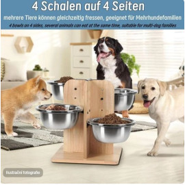 JUJOYBD paaugstinātu suņu bļodu statīvs, 4 augstumi.