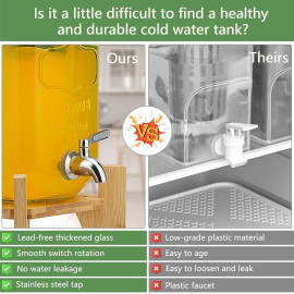 Hiziwimi 4L stikla dzērienu dozators ar vāku.